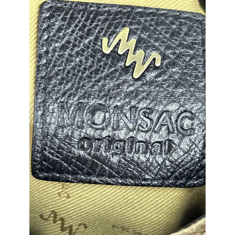 VTG Monsac Original Italian Suede & Leather Multipocket Shoulder Bag Brown Large